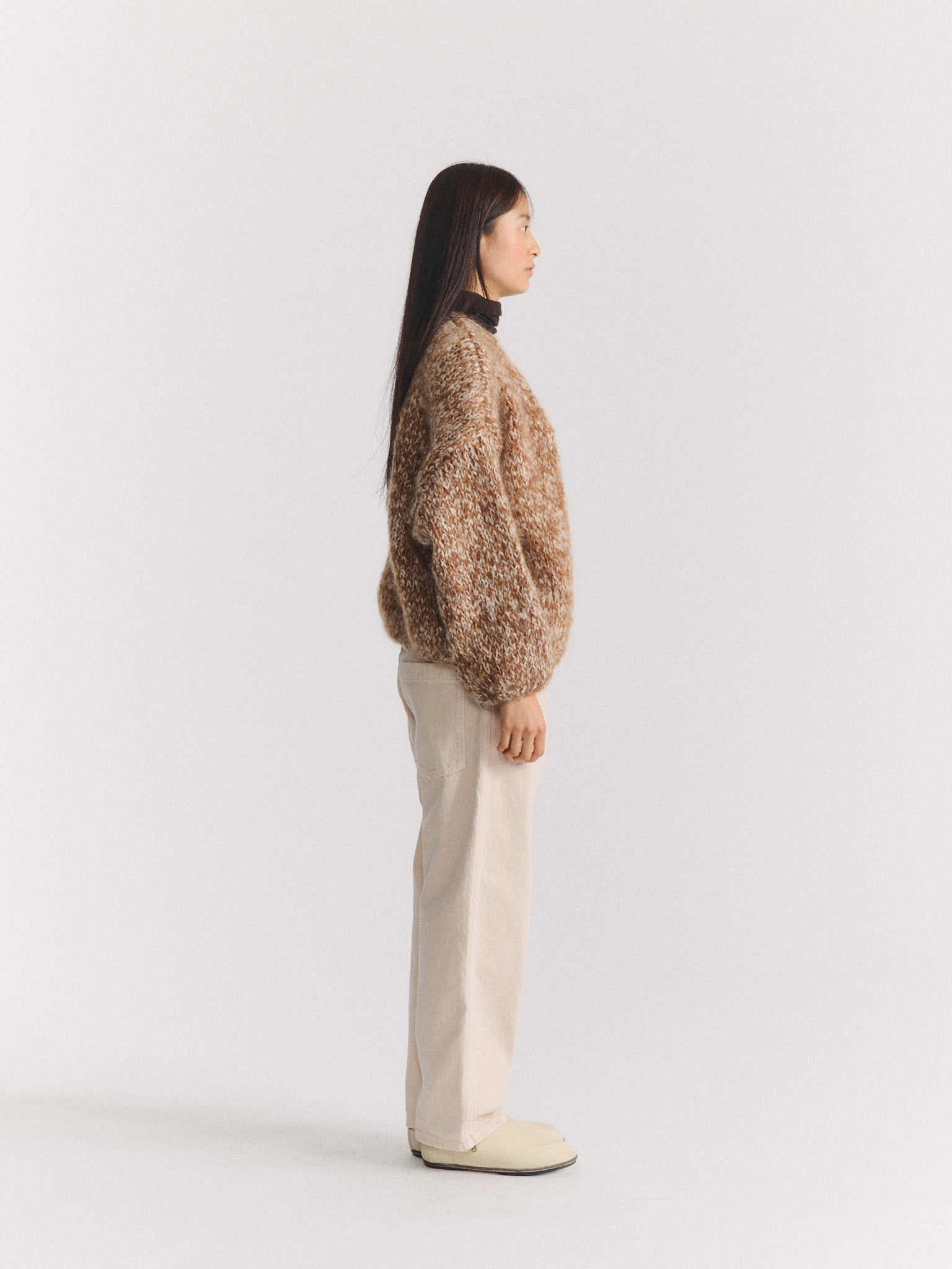 SHORT CARDIGAN - GINGER/PORCELAIN