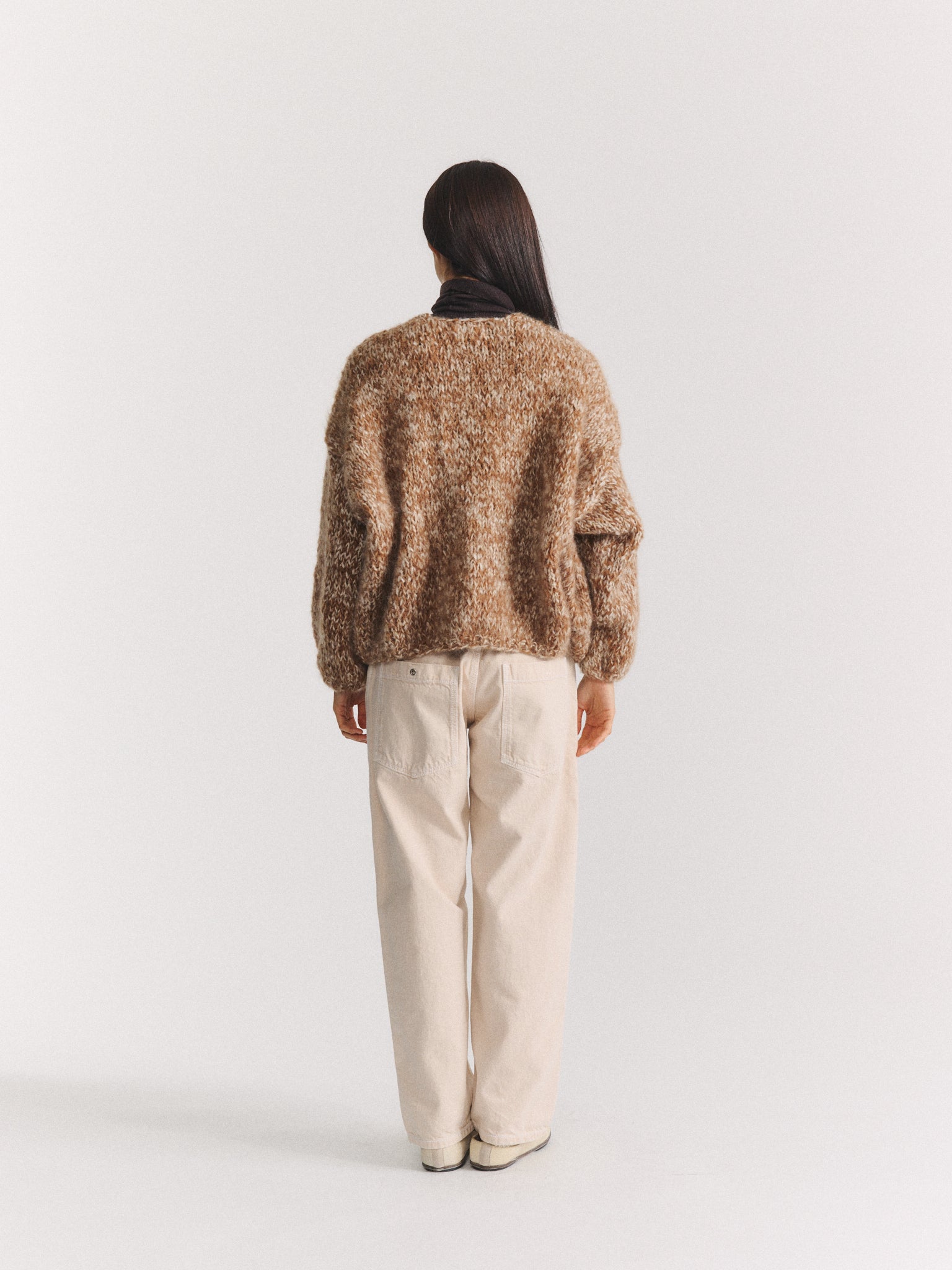 SHORT CARDIGAN - GINGER/PORCELAIN