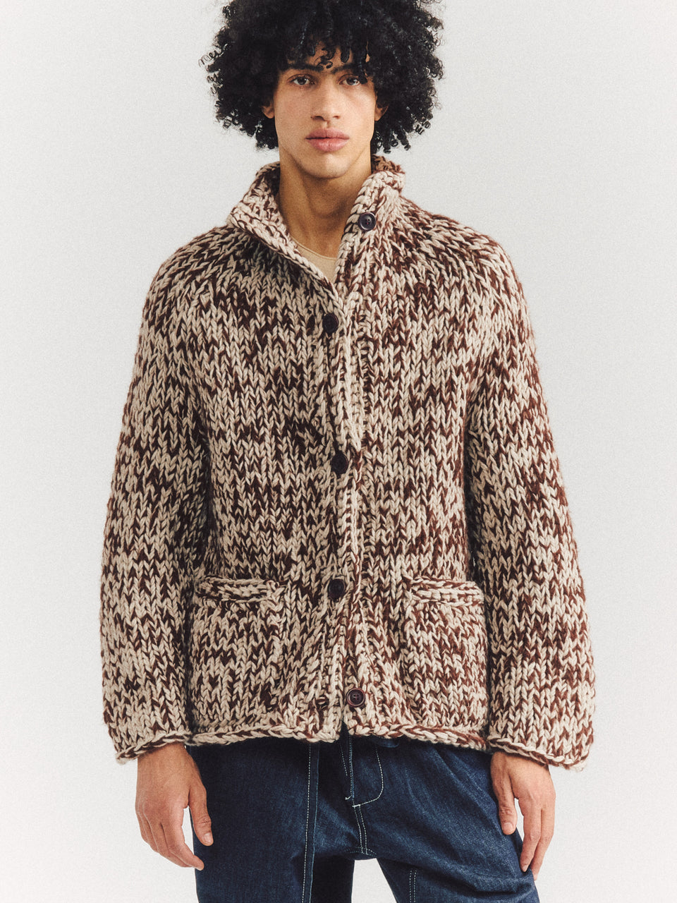 CARDIGAN - WOALP - BROWN