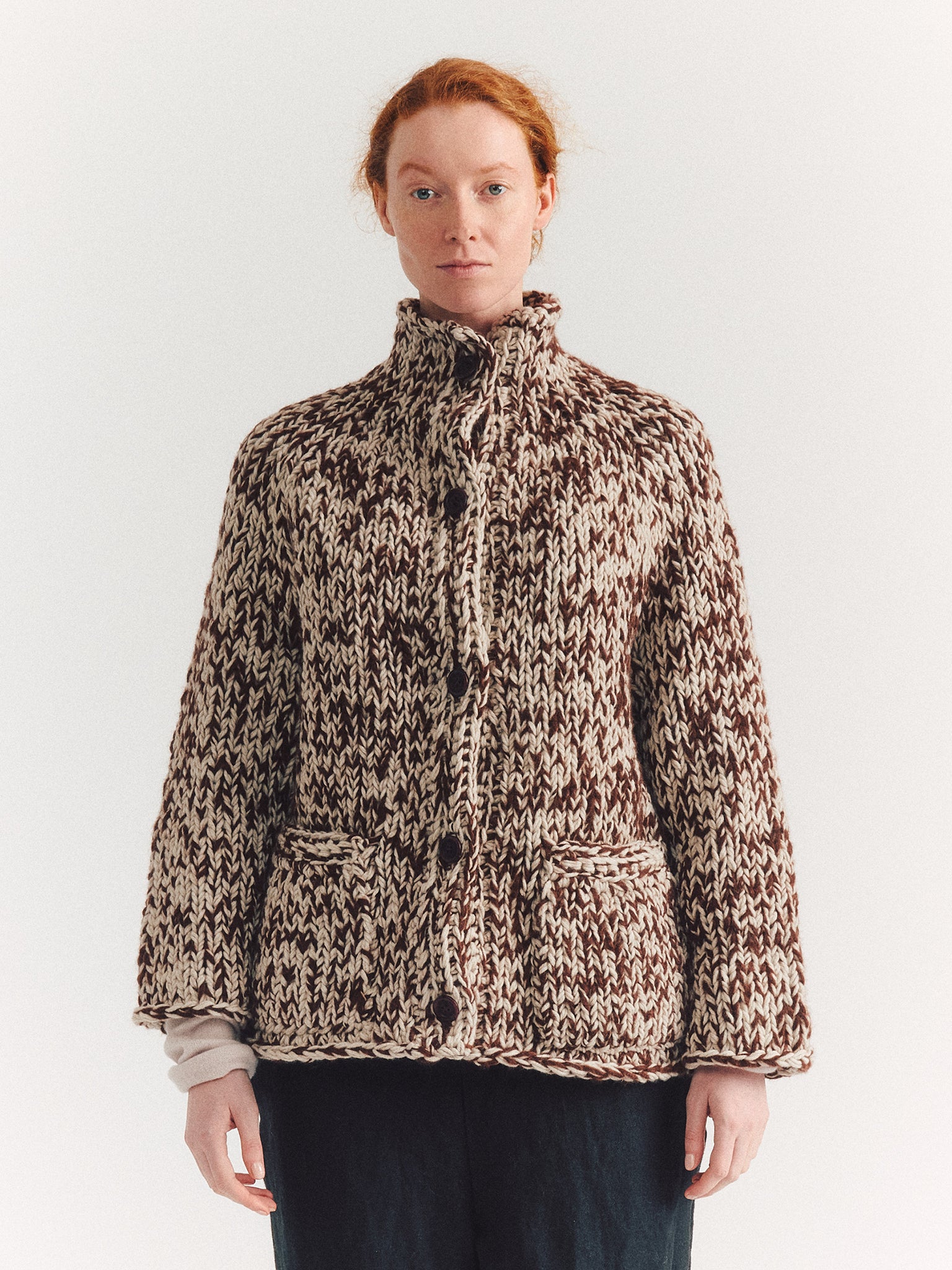 CARDIGAN - WOALP - BROWN