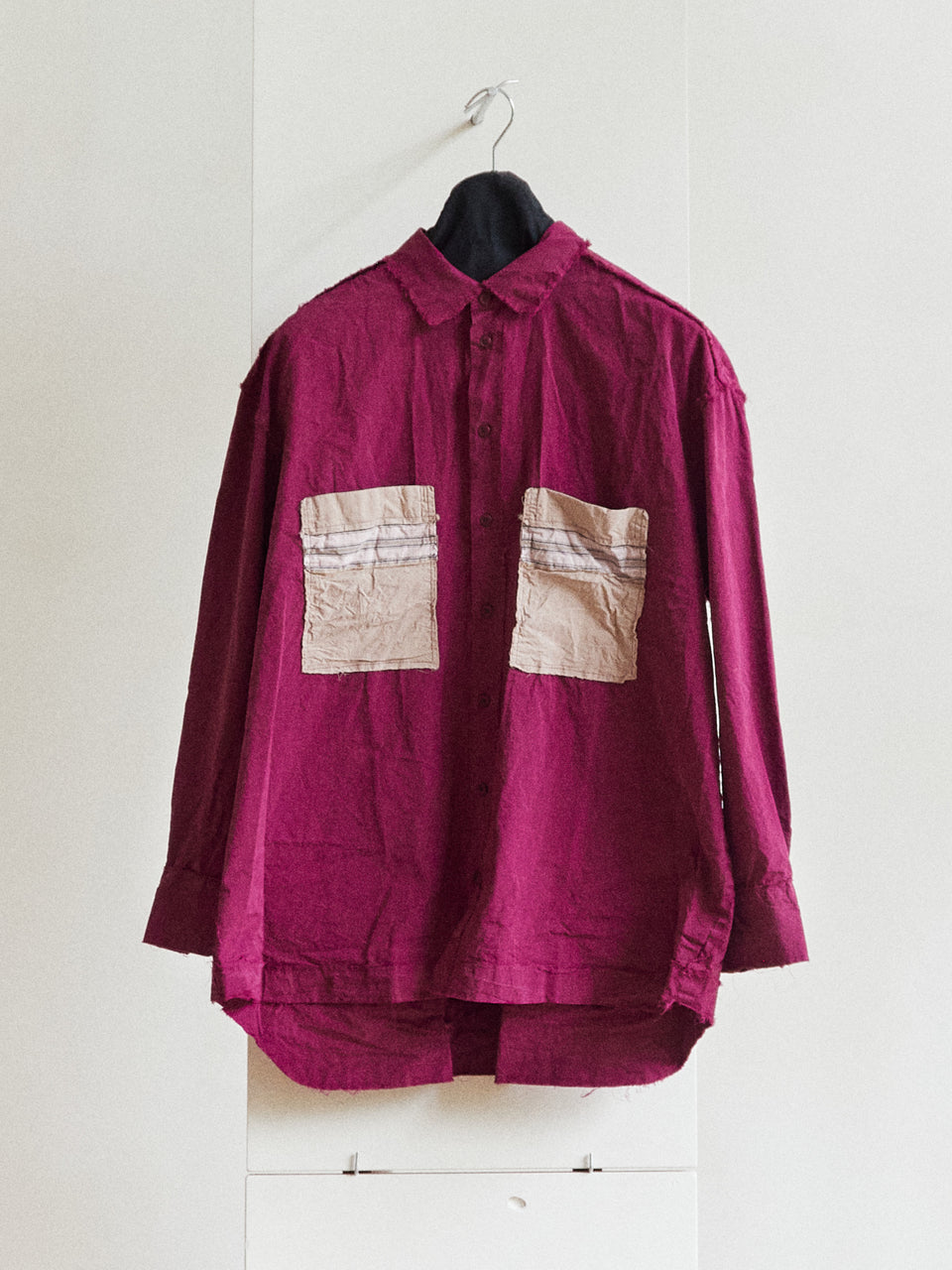 HAMNET SHIRT POCKET PATCHWORK - RASPBERRY