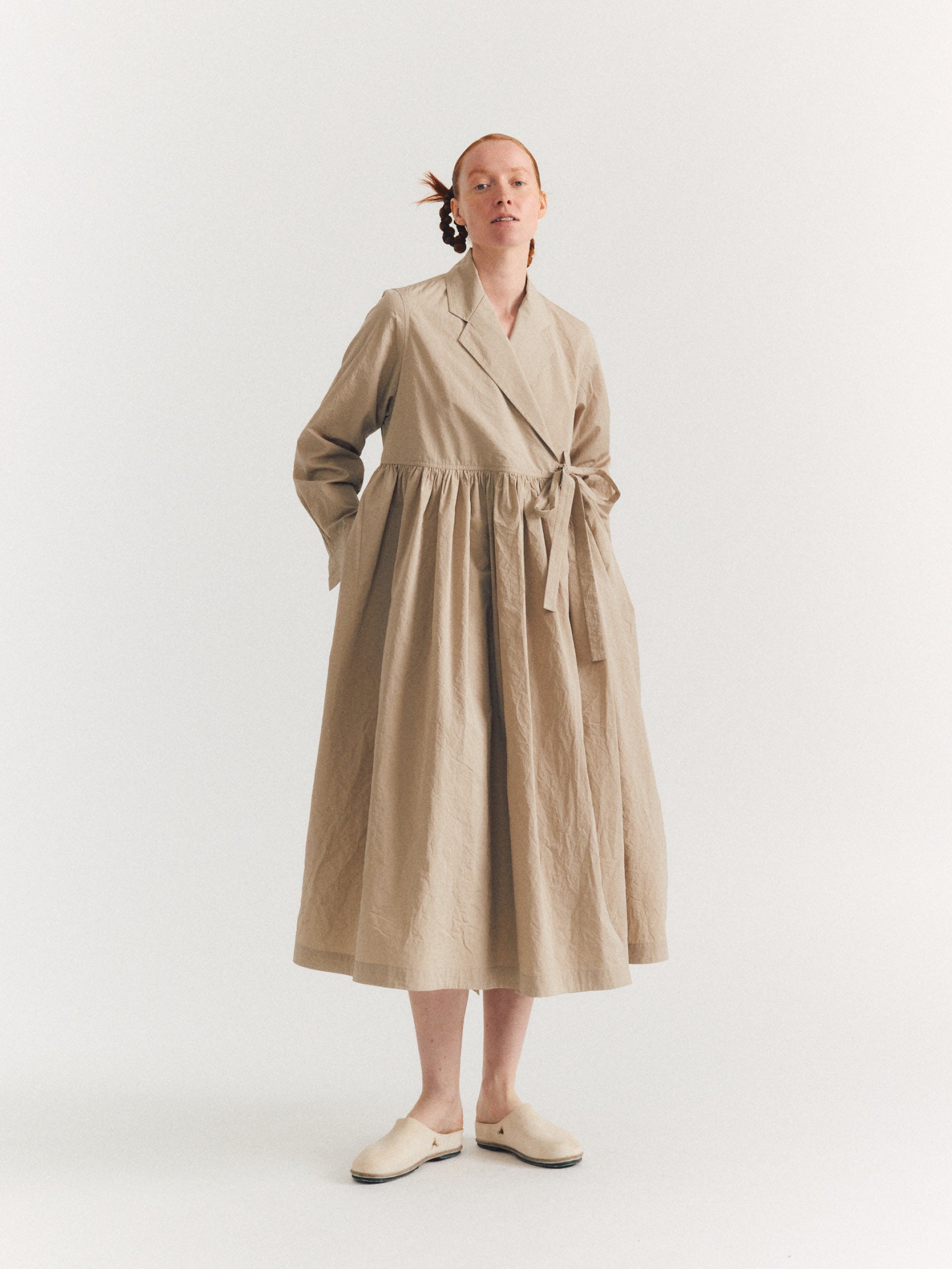 ROBE COLETTE - TAFFETAS - MASTIC