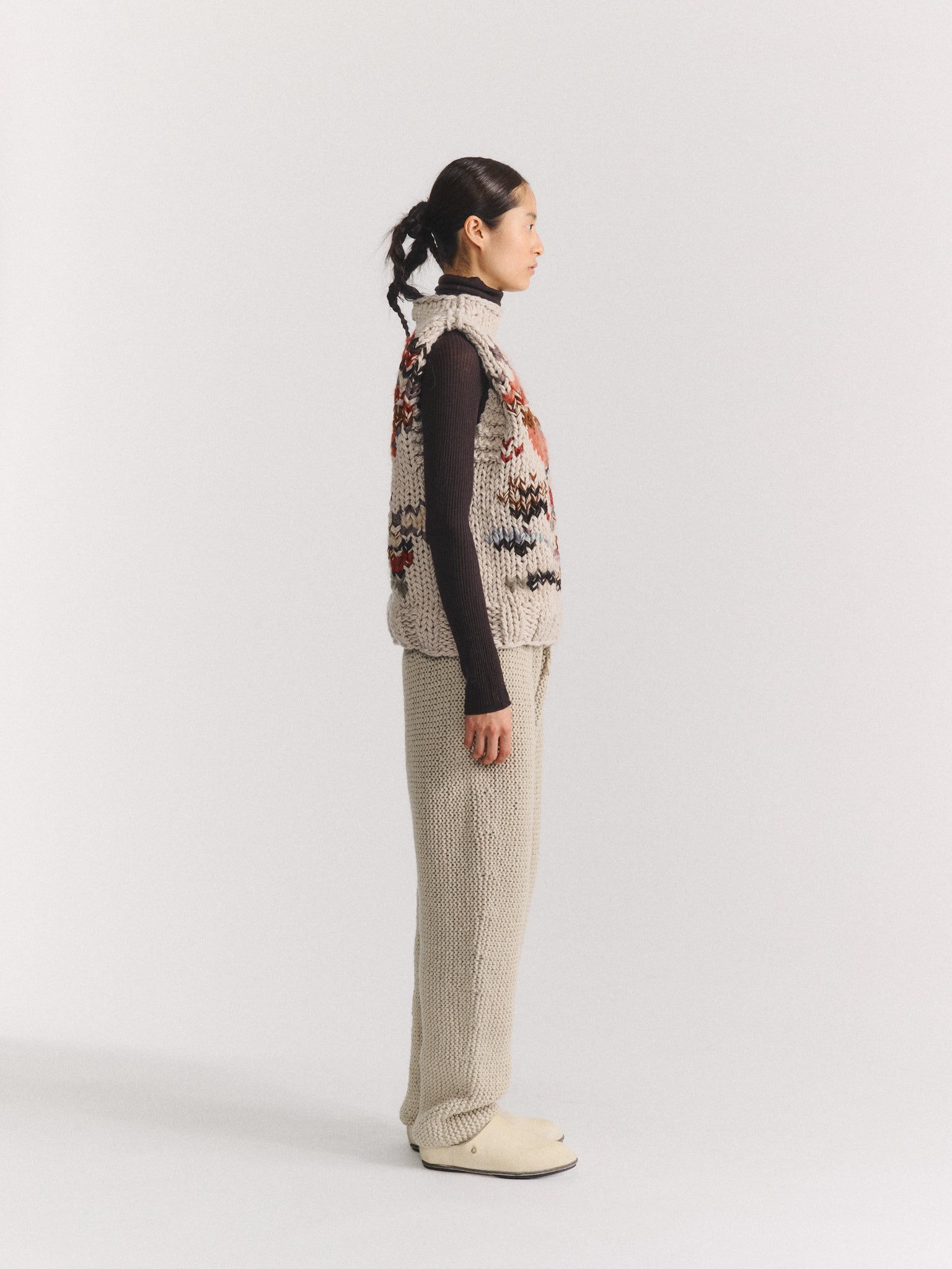 FLORA SLEEVELESS  - CHUNKY - LIGHT GREY