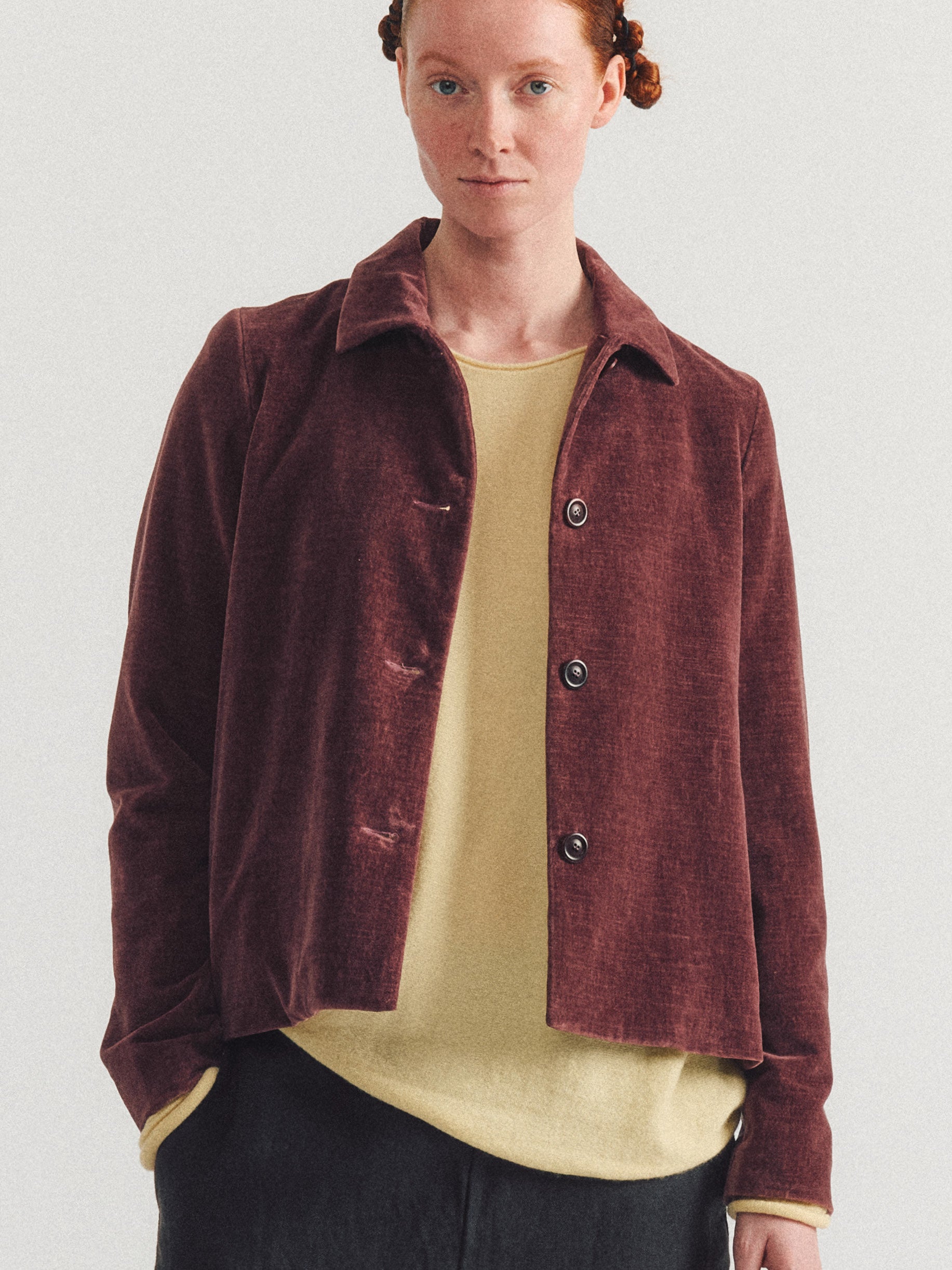 PWET JACKET - L VELVET - PRUNE