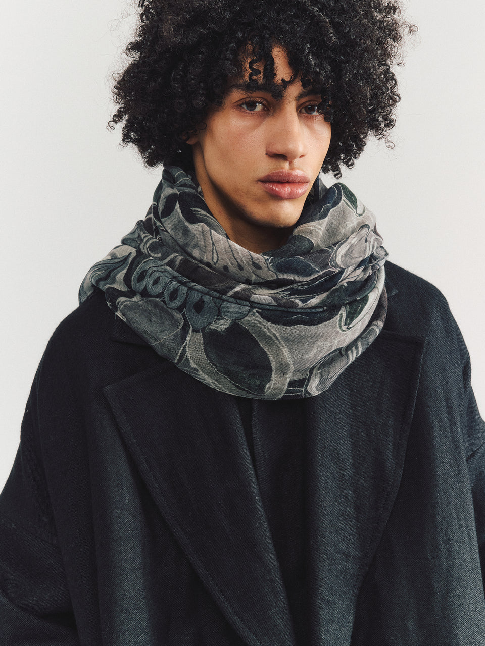 SQUARE SCARF - WOOL CASH - GREYS