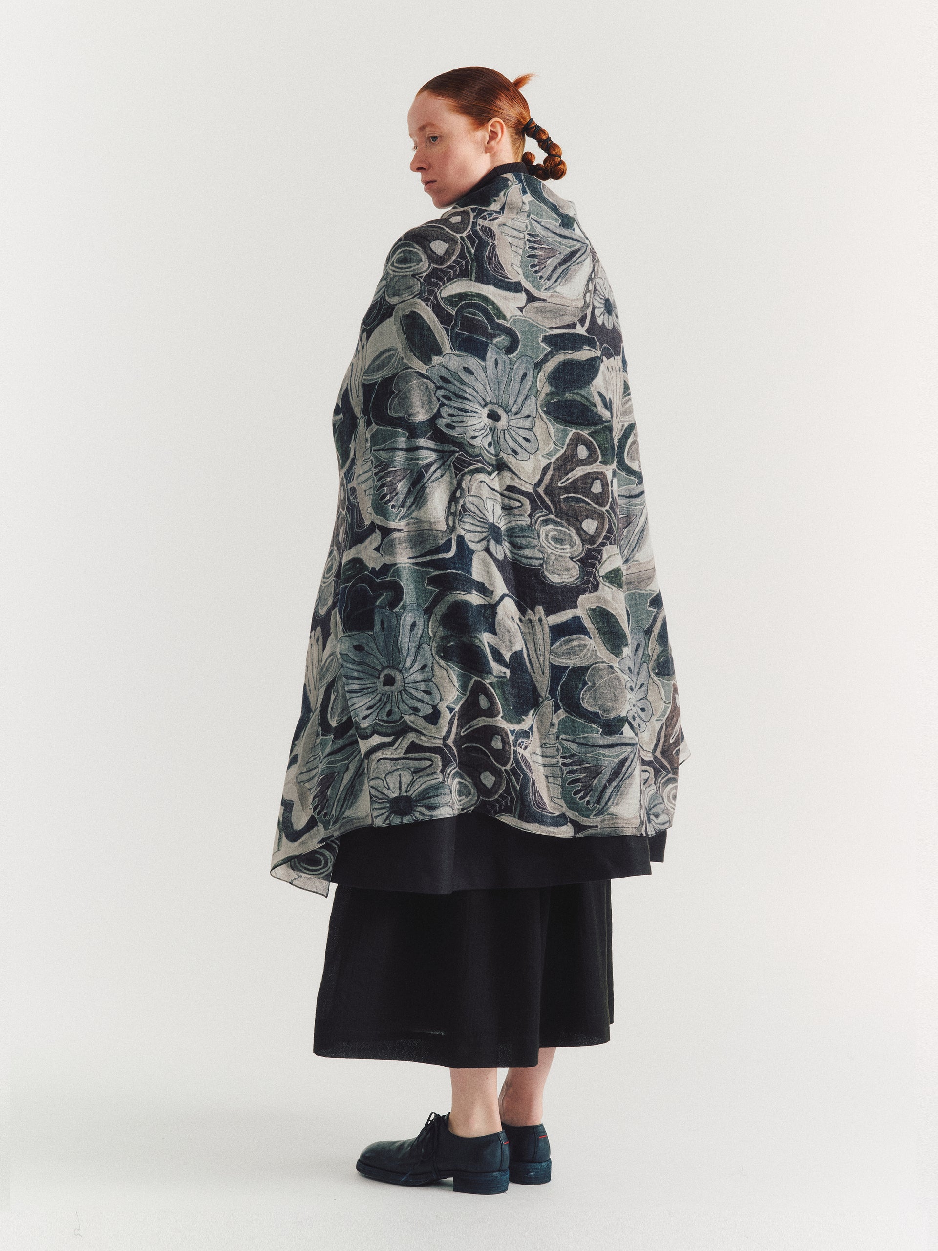 LONG SCARF - CASH SILK - GREYS