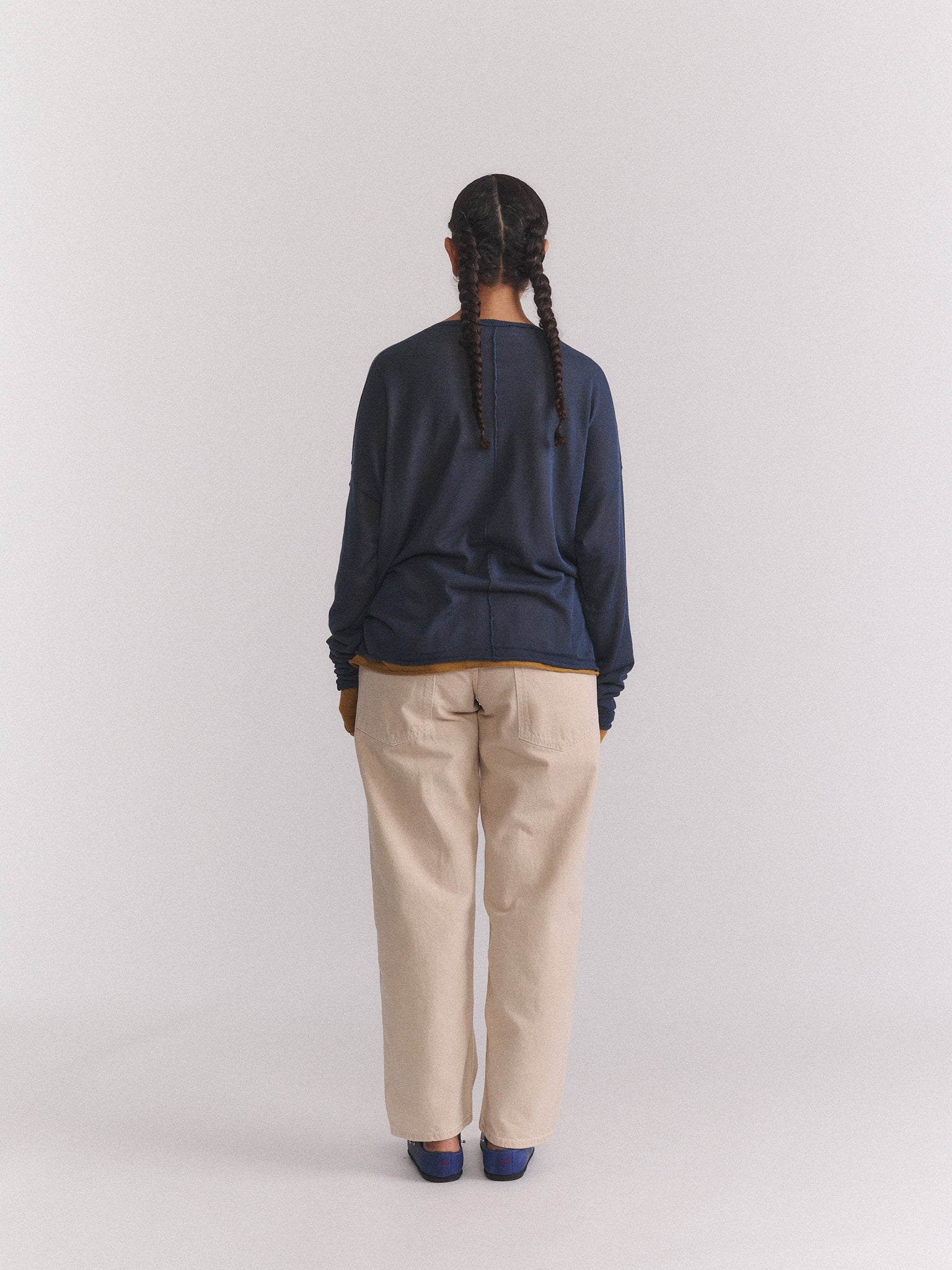 PULL - DOUBLE ULTRA LÉGER - BLEU/CUMIN