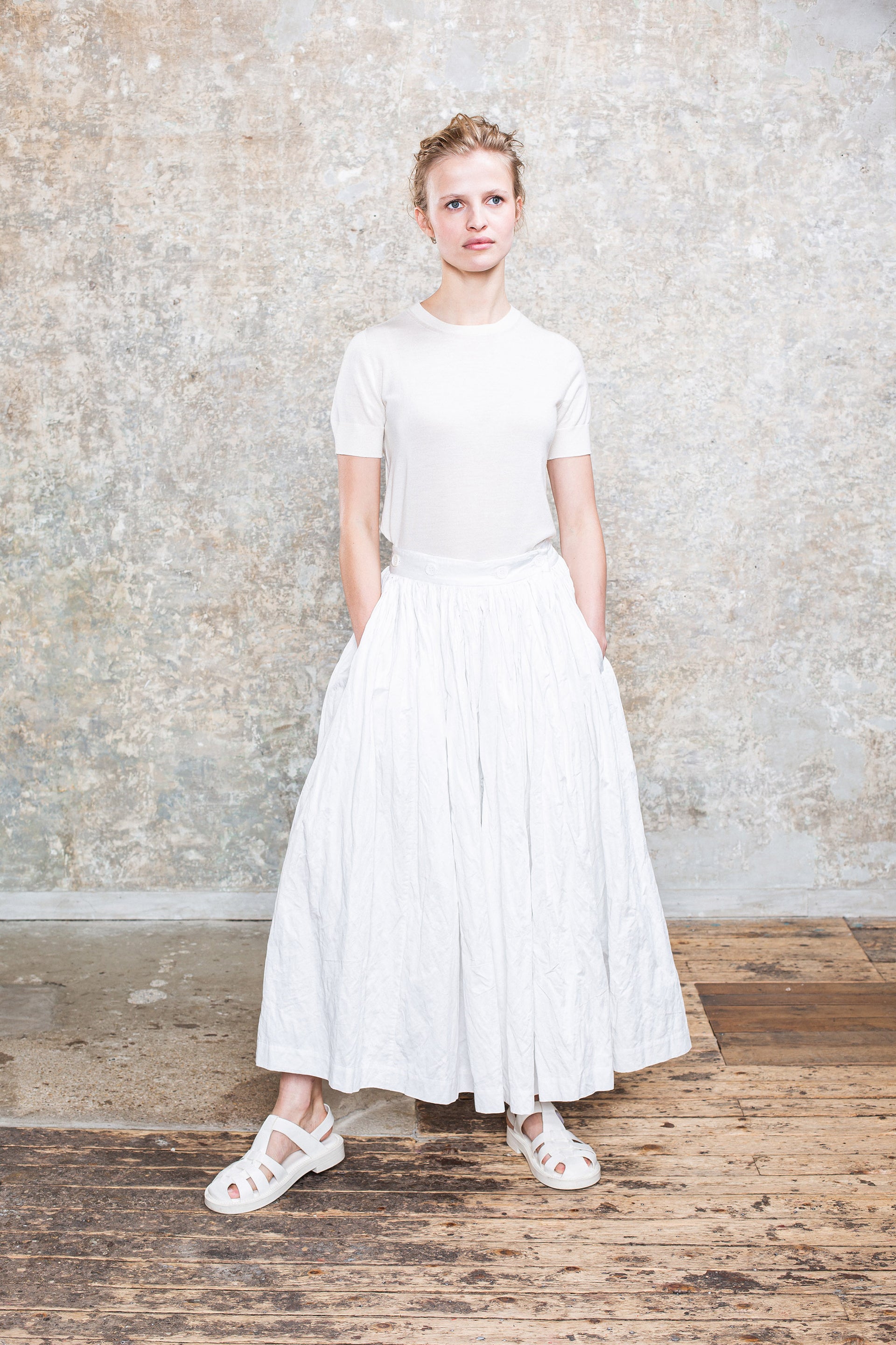 PORTE FEUILLE SKIRT-TWILL - WHITE