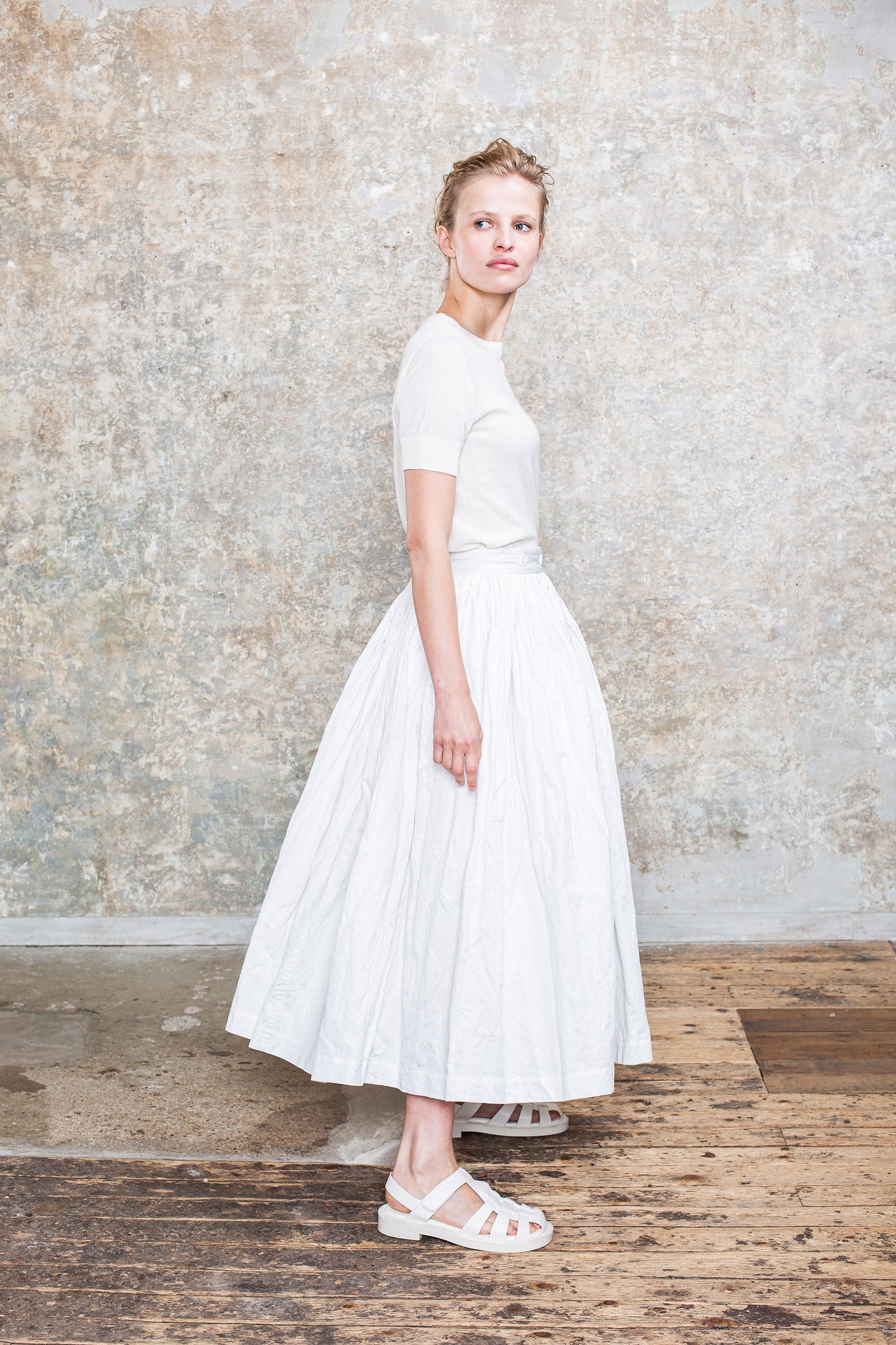 PORTE FEUILLE SKIRT-TWILL - WHITE