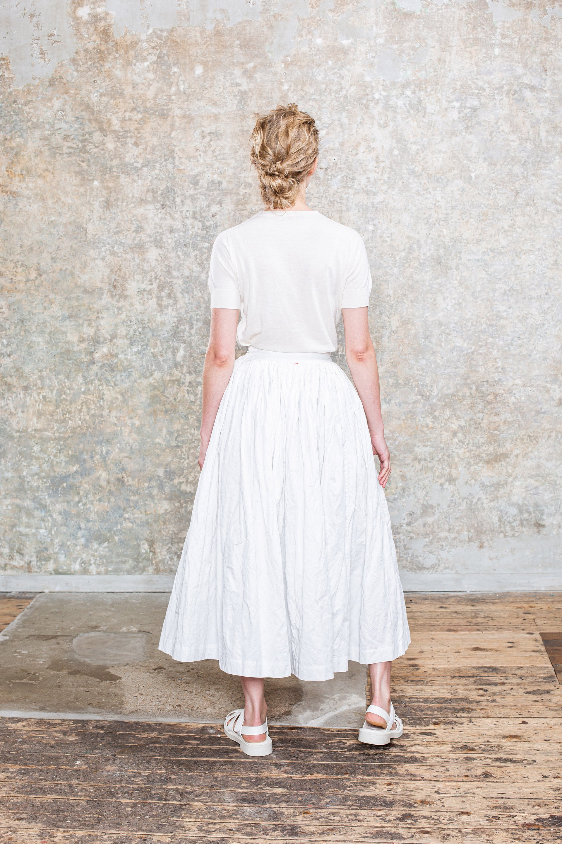 PORTE FEUILLE SKIRT-TWILL - WHITE