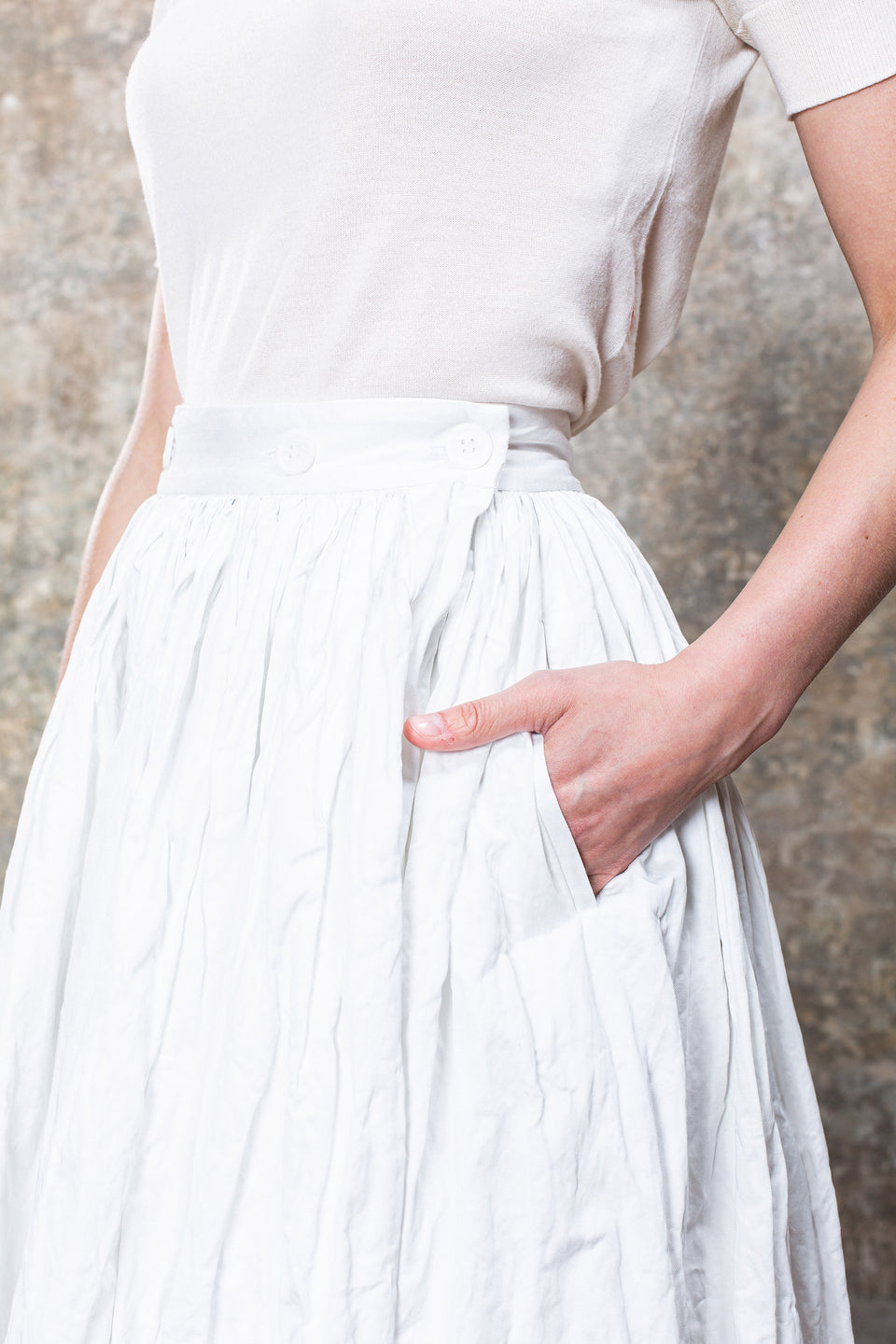 PORTE FEUILLE SKIRT-TWILL - WHITE